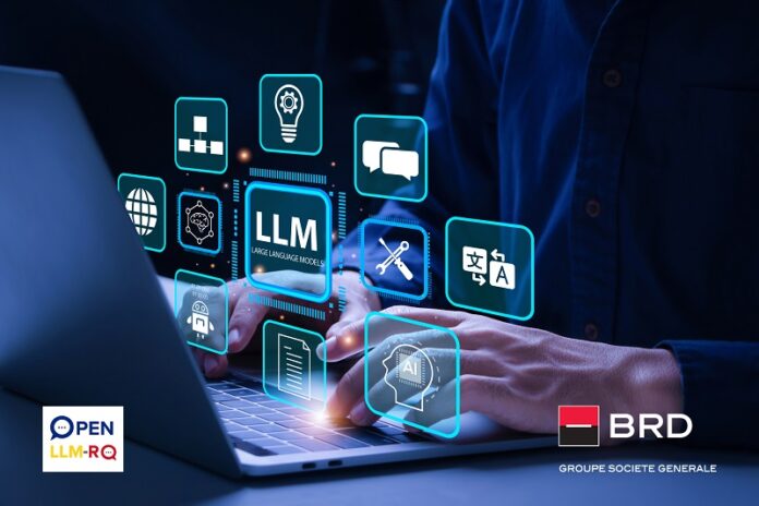 LLM, AI Large Language Model concept. Businessman working on laptop with LLM icons on virtual screen. A language model distinguished by its general-purpose language generation capability. Chat AI.