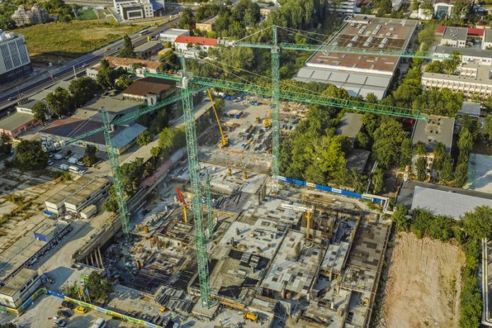Construction site in Bucharest, Romania